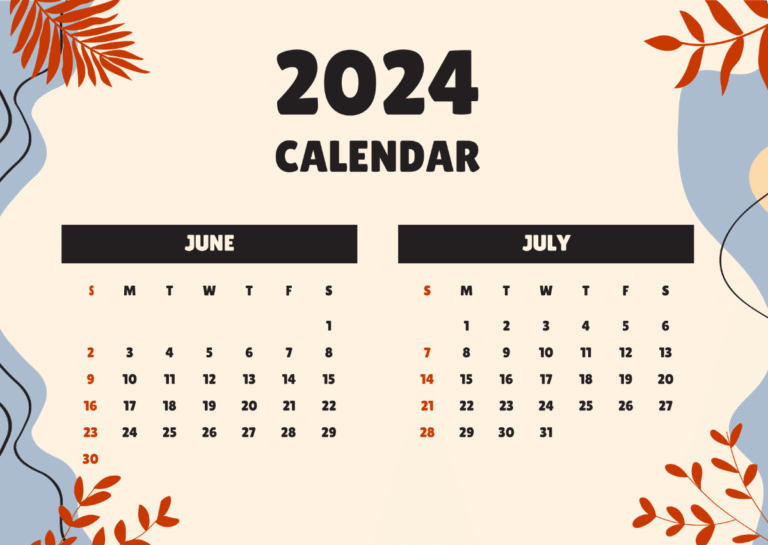 june july 2024 calendar